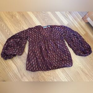 Doen alona puff sleeve top in moonlit garden